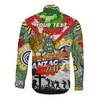 Personalised Raiders ANZAC Day Long Sleeve Button Shirt Aboriginal Rising Sun
