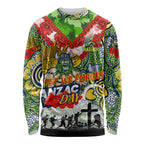 Personalised Raiders ANZAC Day Long Sleeve Shirt Aboriginal Rising Sun