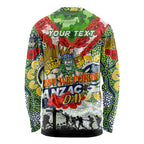 Personalised Raiders ANZAC Day Long Sleeve Shirt Aboriginal Rising Sun