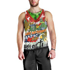 Personalised Raiders ANZAC Day Men Tank Top Aboriginal Rising Sun