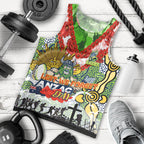 Personalised Raiders ANZAC Day Men Tank Top Aboriginal Rising Sun