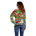 Personalised Raiders ANZAC Day Off Shoulder Sweater Aboriginal Rising Sun