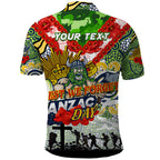 Personalised Raiders ANZAC Day Polo Shirt Aboriginal Rising Sun