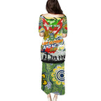 Personalised Raiders ANZAC Day Puletasi Aboriginal Rising Sun