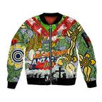 Personalised Raiders ANZAC Day Sleeve Zip Bomber Jacket Aboriginal Rising Sun
