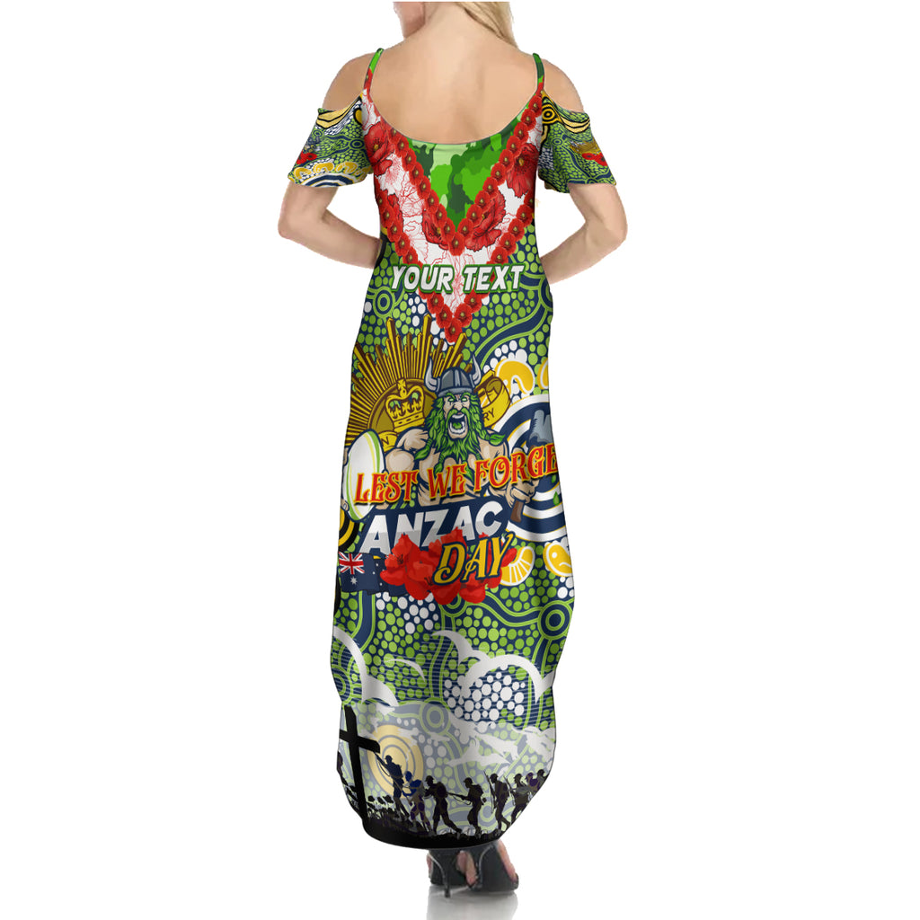 Personalised Raiders ANZAC Day Summer Maxi Dress Aboriginal Rising Sun