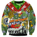 Personalised Raiders ANZAC Day Sweatshirt Aboriginal Rising Sun