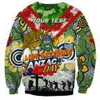 Personalised Raiders ANZAC Day Sweatshirt Aboriginal Rising Sun