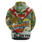 Personalised Raiders ANZAC Day Zip Hoodie Aboriginal Rising Sun
