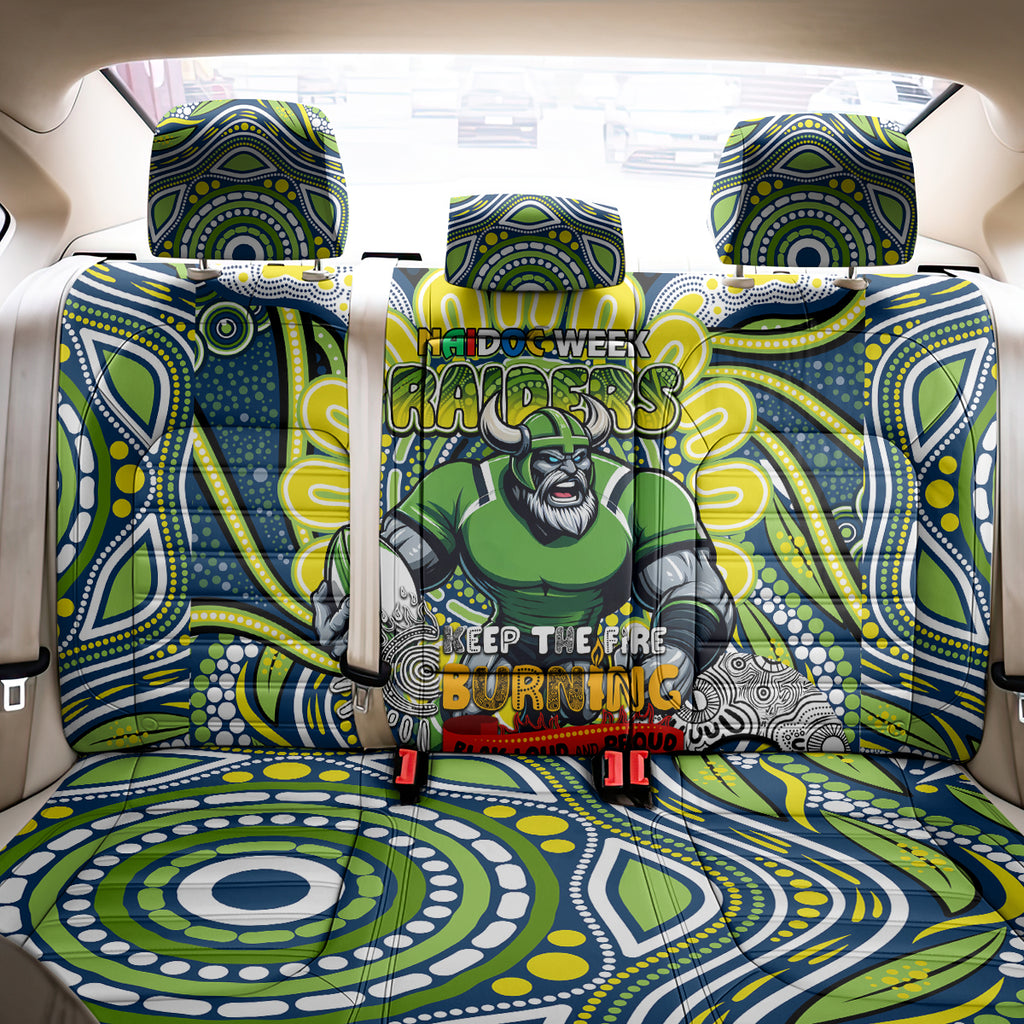 Custom NAIDOC Week 2024 Raiders Back Car Seat Cover Mascot Rugby DT02