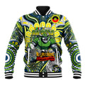 Custom NAIDOC Week 2024 Raiders Baseball Jacket Mascot Rugby DT02