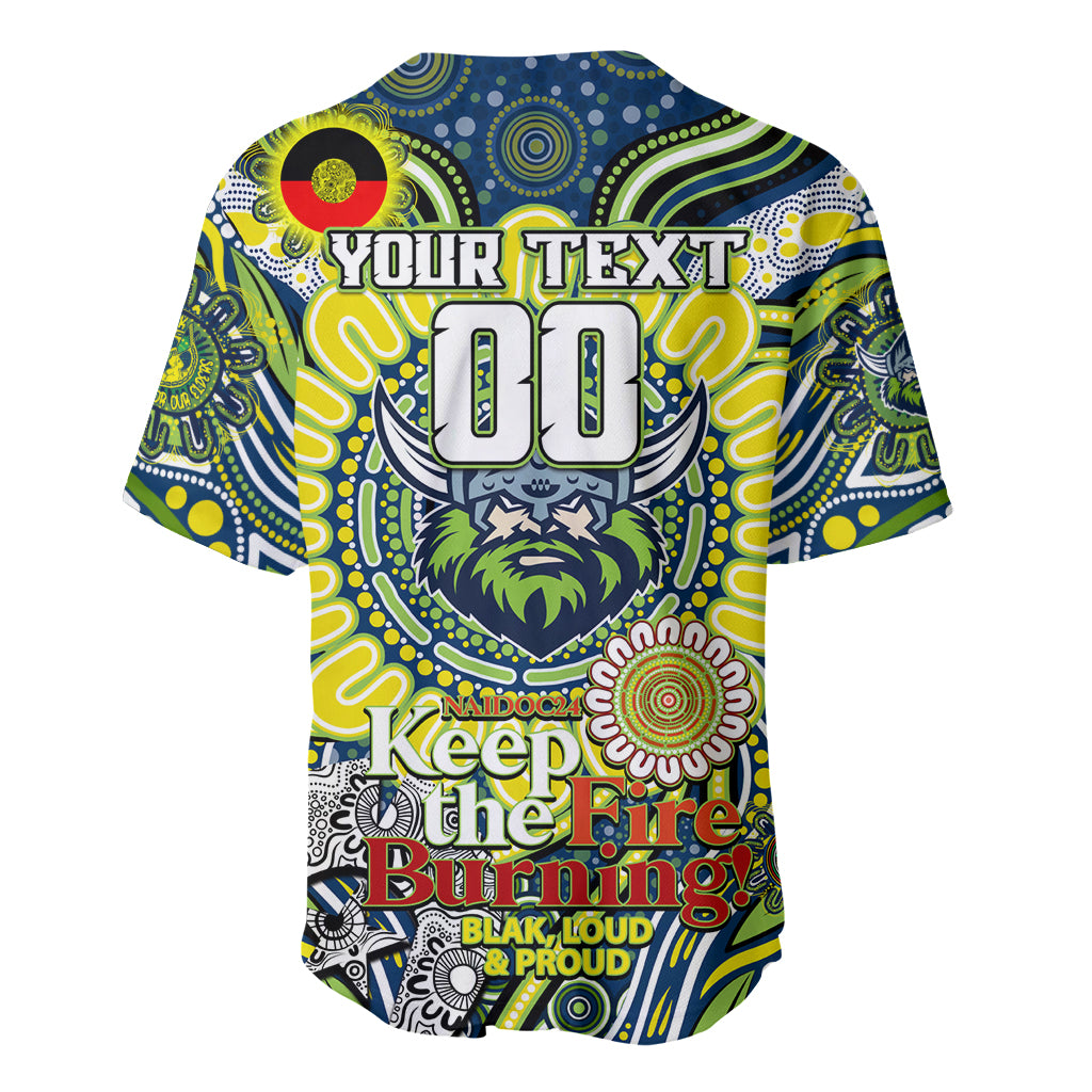 Custom NAIDOC Week 2024 Raiders Baseball Jersey Mascot Rugby DT02