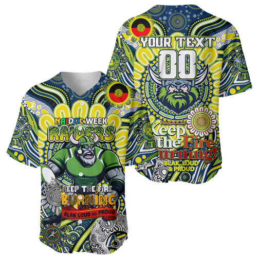 Custom NAIDOC Week 2024 Raiders Baseball Jersey Mascot Rugby DT02