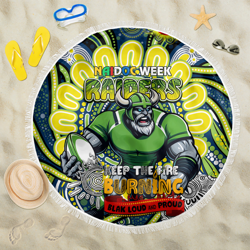 Custom NAIDOC Week 2024 Raiders Beach Blanket Mascot Rugby DT02