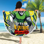 Custom NAIDOC Week 2024 Raiders Beach Blanket Mascot Rugby DT02