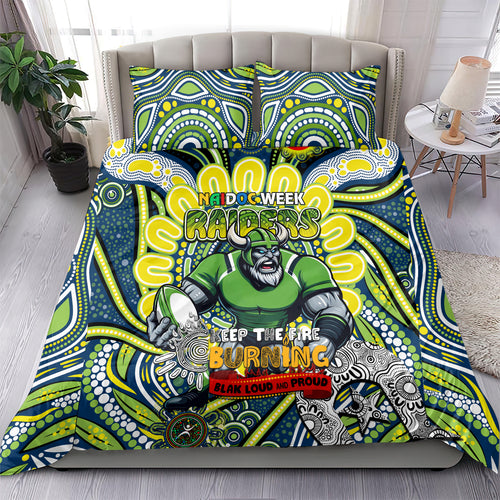 Custom NAIDOC Week 2024 Raiders Bedding Set Mascot Rugby DT02