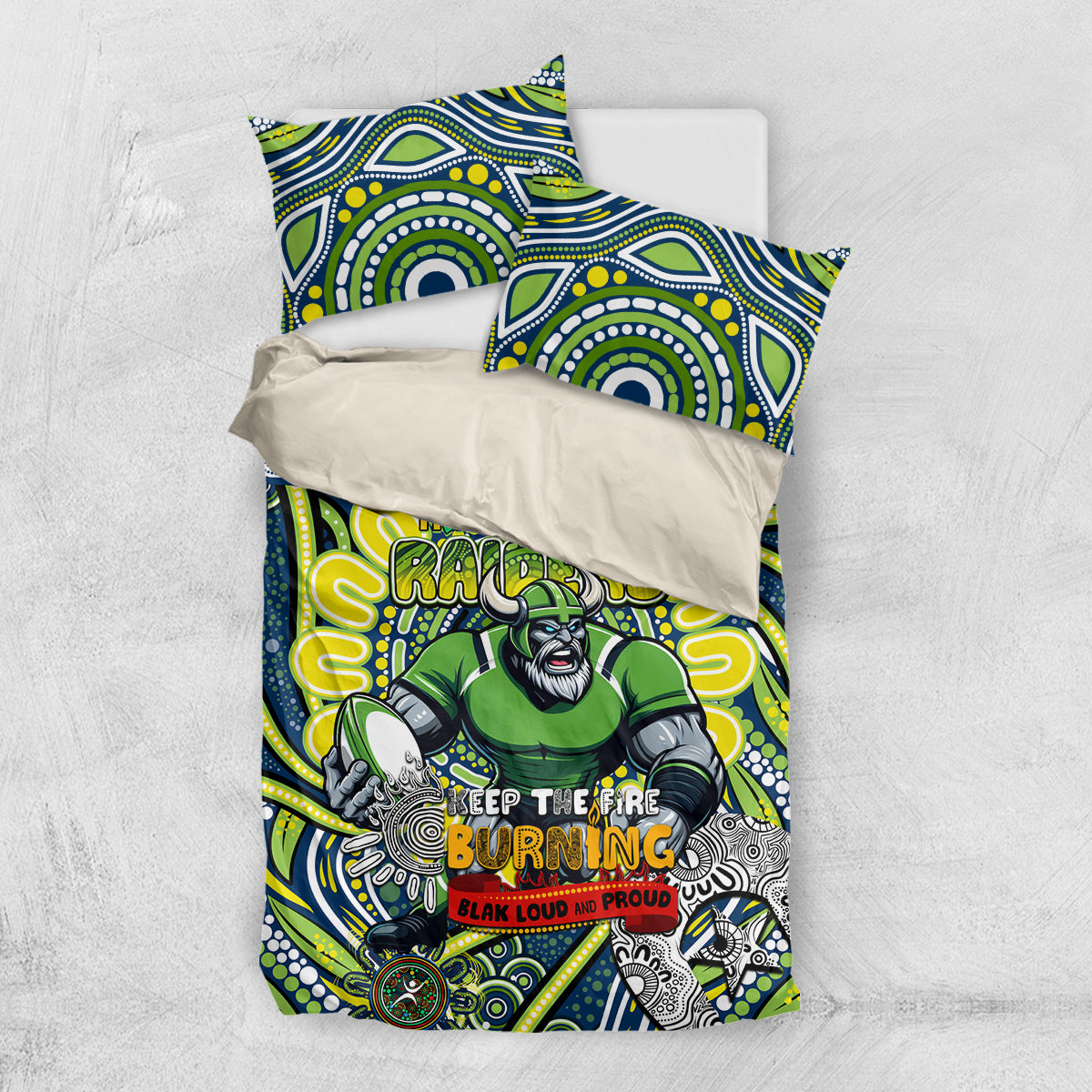 Custom NAIDOC Week 2024 Raiders Bedding Set Mascot Rugby DT02