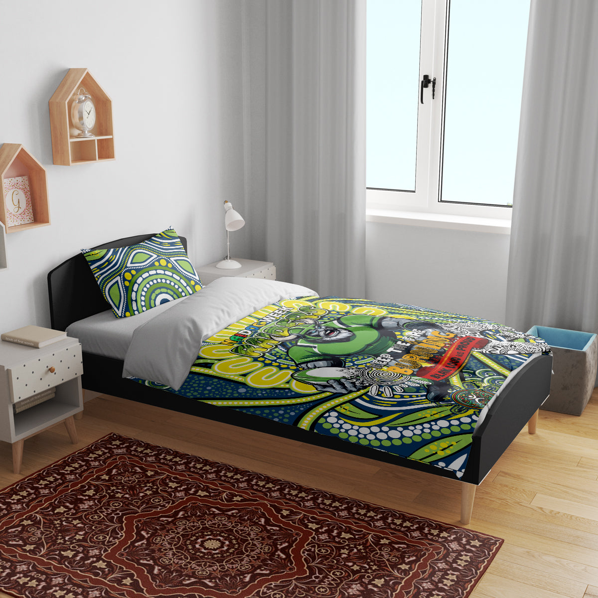 Custom NAIDOC Week 2024 Raiders Bedding Set Mascot Rugby DT02