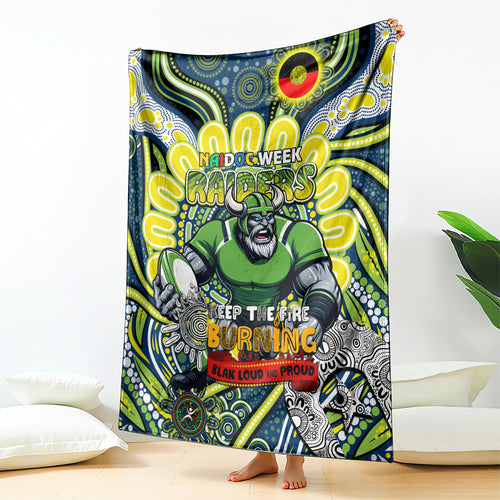 Custom NAIDOC Week 2024 Raiders Blanket Mascot Rugby DT02