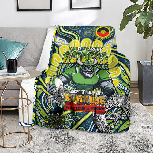 Custom NAIDOC Week 2024 Raiders Blanket Mascot Rugby DT02