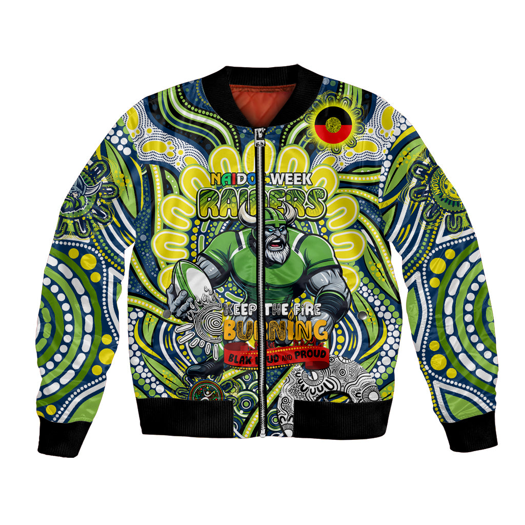 Custom NAIDOC Week 2024 Raiders Bomber Jacket Mascot Rugby DT02