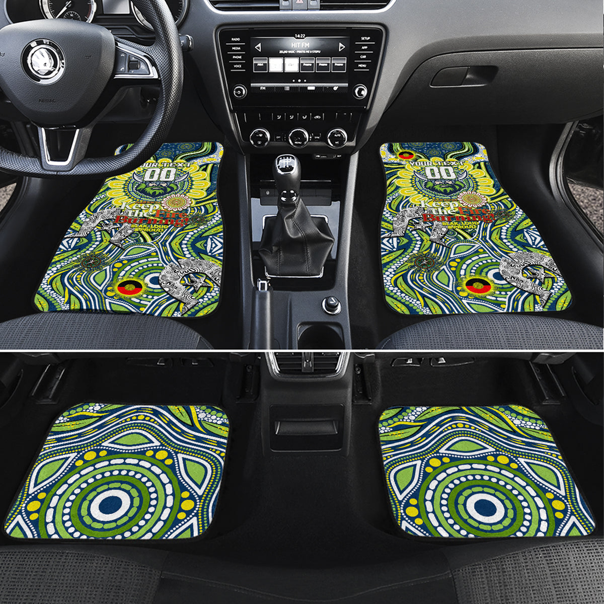 Custom NAIDOC Week 2024 Raiders Car Mats Mascot Rugby DT02
