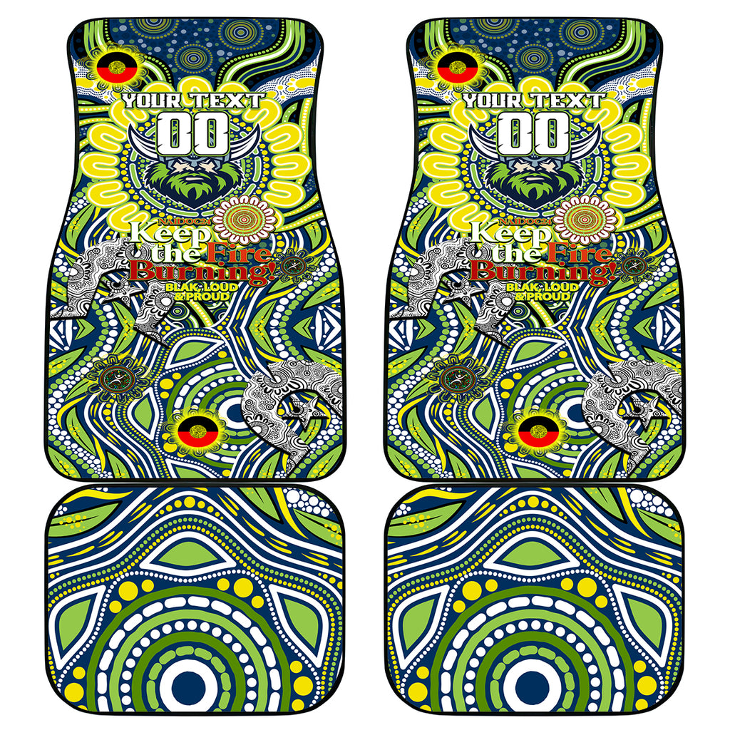 Custom NAIDOC Week 2024 Raiders Car Mats Mascot Rugby DT02
