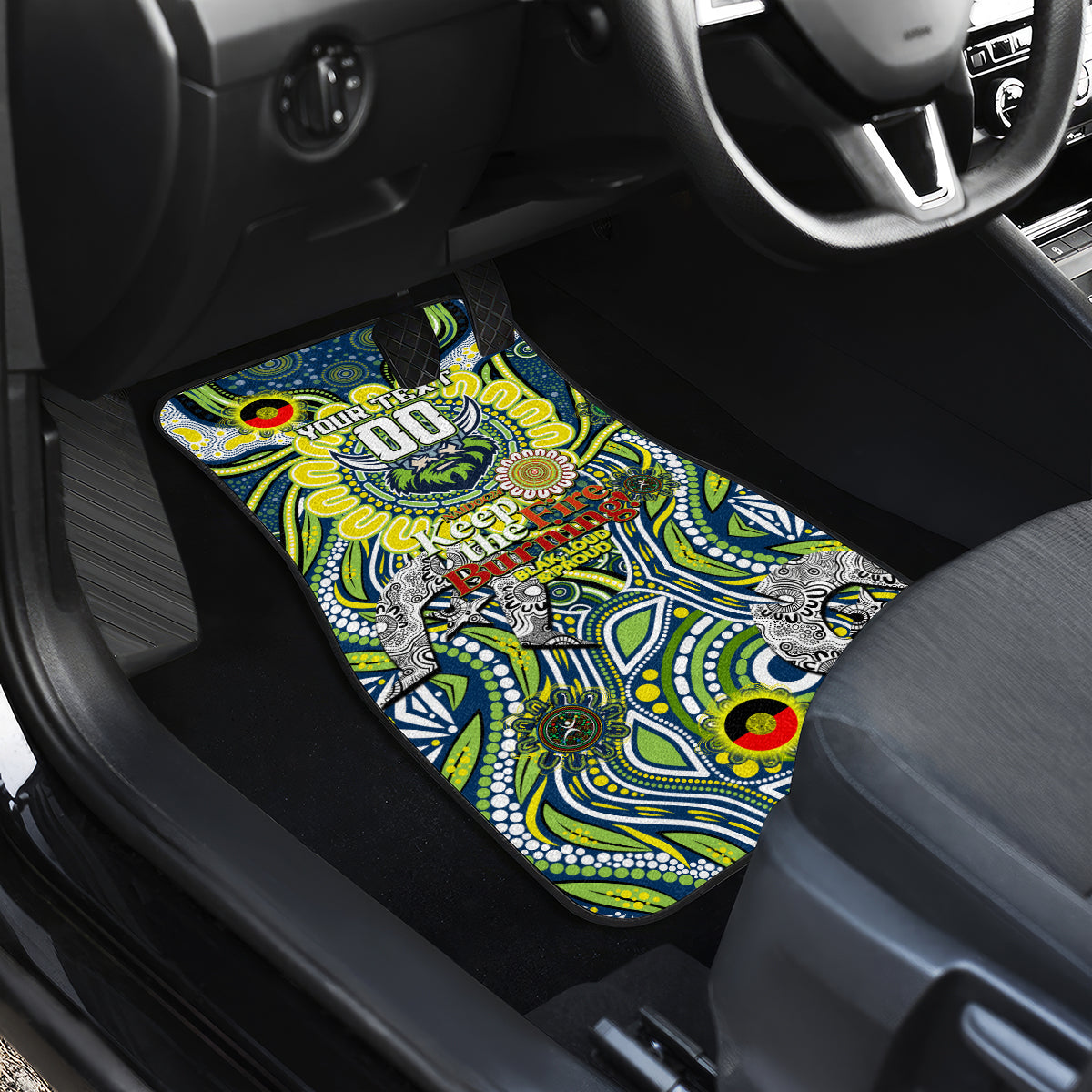 Custom NAIDOC Week 2024 Raiders Car Mats Mascot Rugby DT02