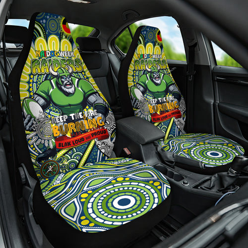 Custom NAIDOC Week 2024 Raiders Car Seat Cover Mascot Rugby DT02