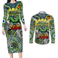 Custom NAIDOC Week 2024 Raiders Couples Matching Long Sleeve Bodycon Dress and Long Sleeve Button Shirt Mascot Rugby DT02