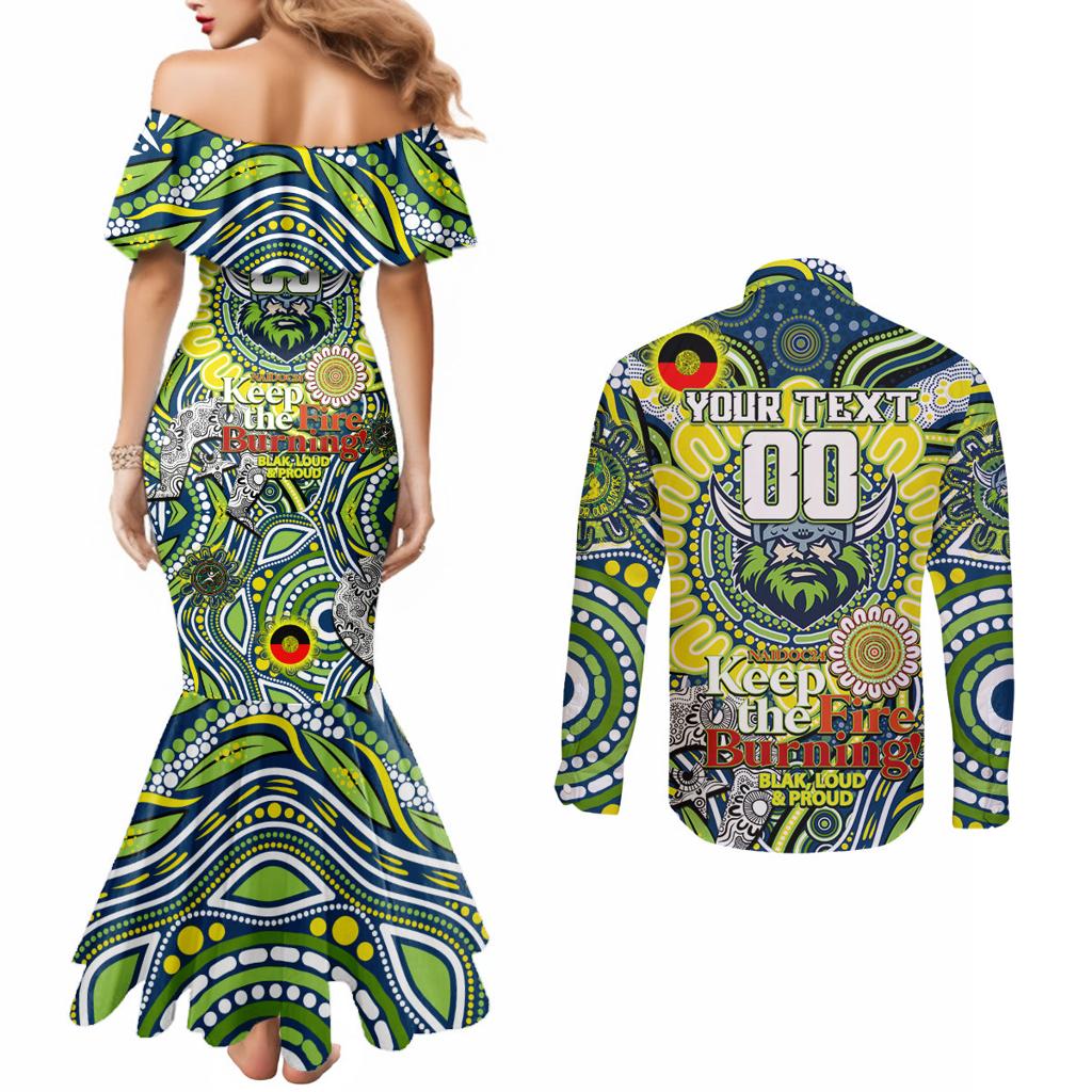 Custom NAIDOC Week 2024 Raiders Couples Matching Mermaid Dress and Long Sleeve Button Shirt Mascot Rugby DT02