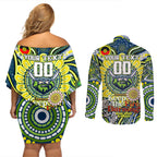 Custom NAIDOC Week 2024 Raiders Couples Matching Off Shoulder Short Dress and Long Sleeve Button Shirt Mascot Rugby DT02