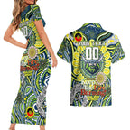 Custom NAIDOC Week 2024 Raiders Couples Matching Short Sleeve Bodycon Dress and Hawaiian Shirt Mascot Rugby DT02