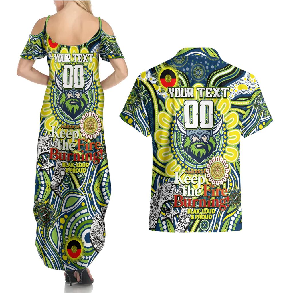 Custom NAIDOC Week 2024 Raiders Couples Matching Summer Maxi Dress and Hawaiian Shirt Mascot Rugby DT02