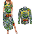 Custom NAIDOC Week 2024 Raiders Couples Matching Summer Maxi Dress and Long Sleeve Button Shirt Mascot Rugby DT02