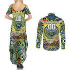 Custom NAIDOC Week 2024 Raiders Couples Matching Summer Maxi Dress and Long Sleeve Button Shirt Mascot Rugby DT02