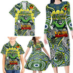 Custom NAIDOC Week 2024 Raiders Family Matching Long Sleeve Bodycon Dress and Hawaiian Shirt Mascot Rugby DT02