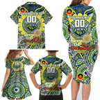 Custom NAIDOC Week 2024 Raiders Family Matching Long Sleeve Bodycon Dress and Hawaiian Shirt Mascot Rugby DT02