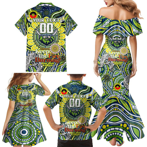 Custom NAIDOC Week 2024 Raiders Family Matching Mermaid Dress and Hawaiian Shirt Mascot Rugby DT02