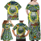 Custom NAIDOC Week 2024 Raiders Family Matching Off Shoulder Maxi Dress and Hawaiian Shirt Mascot Rugby DT02
