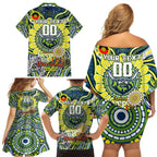 Custom NAIDOC Week 2024 Raiders Family Matching Off Shoulder Short Dress and Hawaiian Shirt Mascot Rugby DT02
