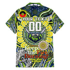 Custom NAIDOC Week 2024 Raiders Family Matching Off Shoulder Short Dress and Hawaiian Shirt Mascot Rugby DT02