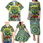 Custom NAIDOC Week 2024 Raiders Family Matching Puletasi and Hawaiian Shirt Mascot Rugby DT02