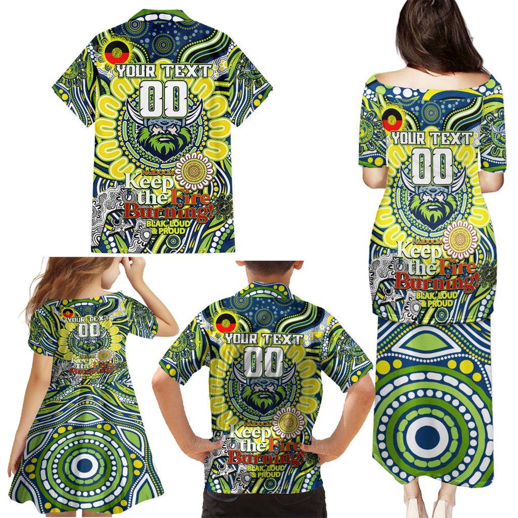 Custom NAIDOC Week 2024 Raiders Family Matching Puletasi and Hawaiian Shirt Mascot Rugby DT02
