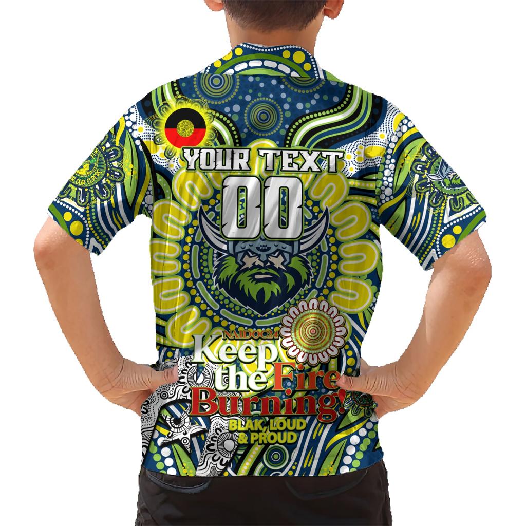 Custom NAIDOC Week 2024 Raiders Family Matching Short Sleeve Bodycon Dress and Hawaiian Shirt Mascot Rugby DT02