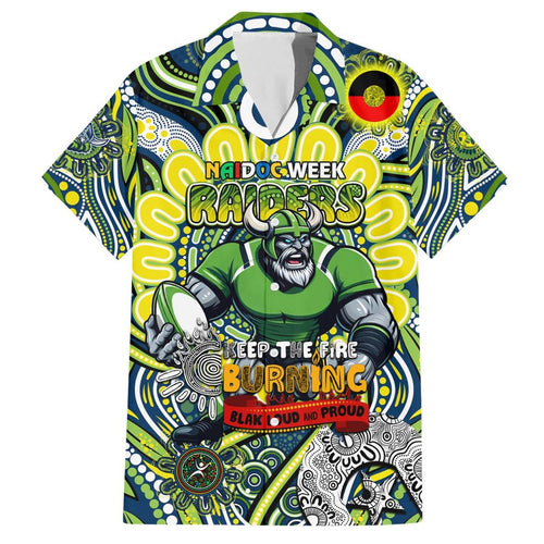 Custom NAIDOC Week 2024 Raiders Family Matching Short Sleeve Bodycon Dress and Hawaiian Shirt Mascot Rugby DT02