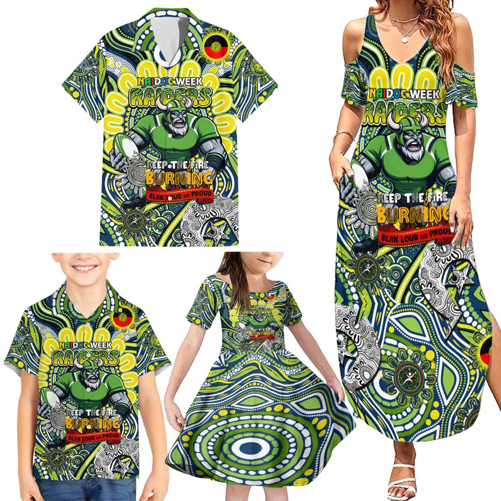 Custom NAIDOC Week 2024 Raiders Family Matching Summer Maxi Dress and Hawaiian Shirt Mascot Rugby DT02