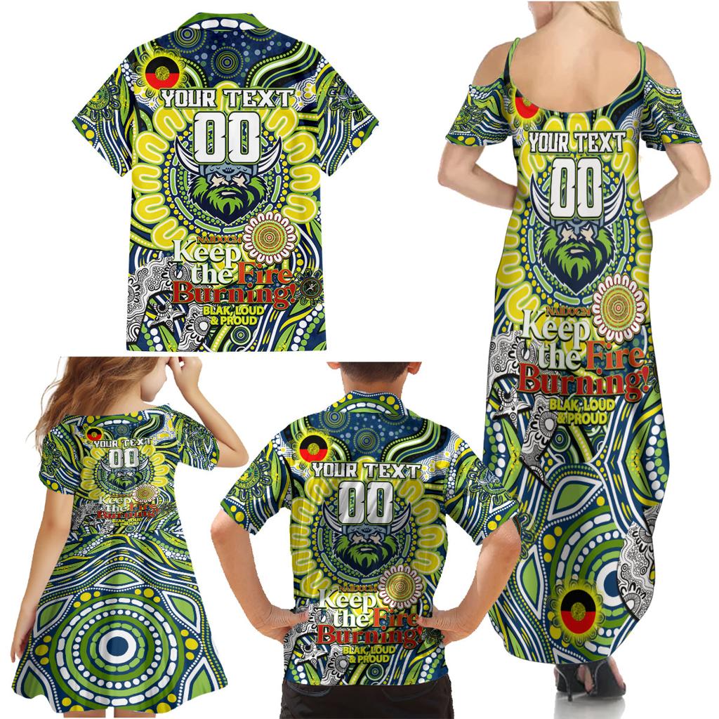 Custom NAIDOC Week 2024 Raiders Family Matching Summer Maxi Dress and Hawaiian Shirt Mascot Rugby DT02