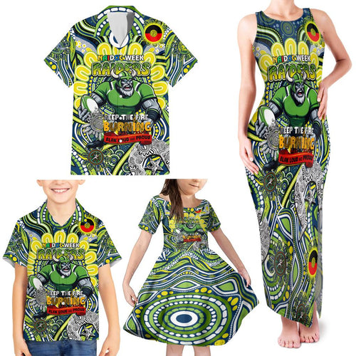 Custom NAIDOC Week 2024 Raiders Family Matching Tank Maxi Dress and Hawaiian Shirt Mascot Rugby DT02