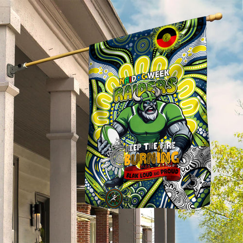 Custom NAIDOC Week 2024 Raiders Garden Flag Mascot Rugby DT02
